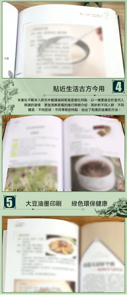 🍲24節氣養生食補手冊🌿 不知道四季該怎麼吃？ 跟著節氣安排日常飲食更簡單！ 依照春夏秋冬 24節氣分類整理 收錄湯品 粥品 茶飲 家常料理搭配 使用常見食材 不用複雜技巧 在家也能輕鬆準備 從早春調養到冬季滋養 一家大小日常飲食都能參考 想學會順應節氣吃得更有方法 這本養生食補手冊值得收藏 - 5