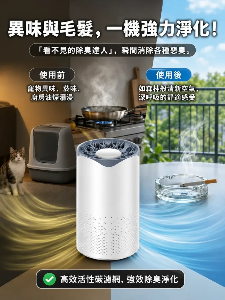 🏠【家用空氣清淨機】多層濾網設計|有效過濾貓毛與花粉 日常居家空氣更清新 - 8
