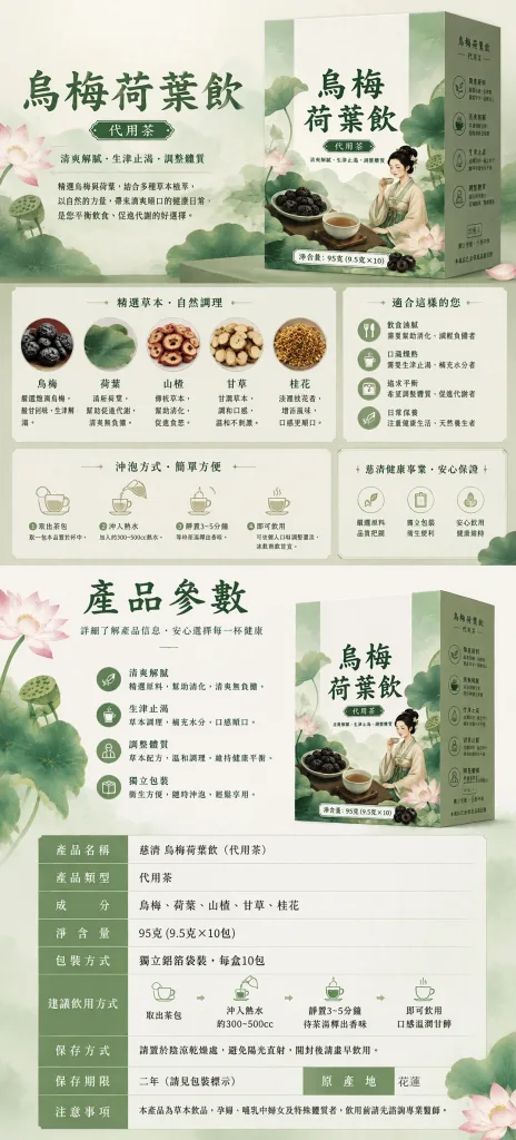 🌿烏梅荷葉飲|酸甜回甘 草本茶飲日常輕鬆喝 🍵餐後想喝點清爽的?烏梅荷葉飲陪你享受每日茶時光 🌿天然烏梅荷葉茶|簡單沖泡 一家人都適合的日常飲品 - 11