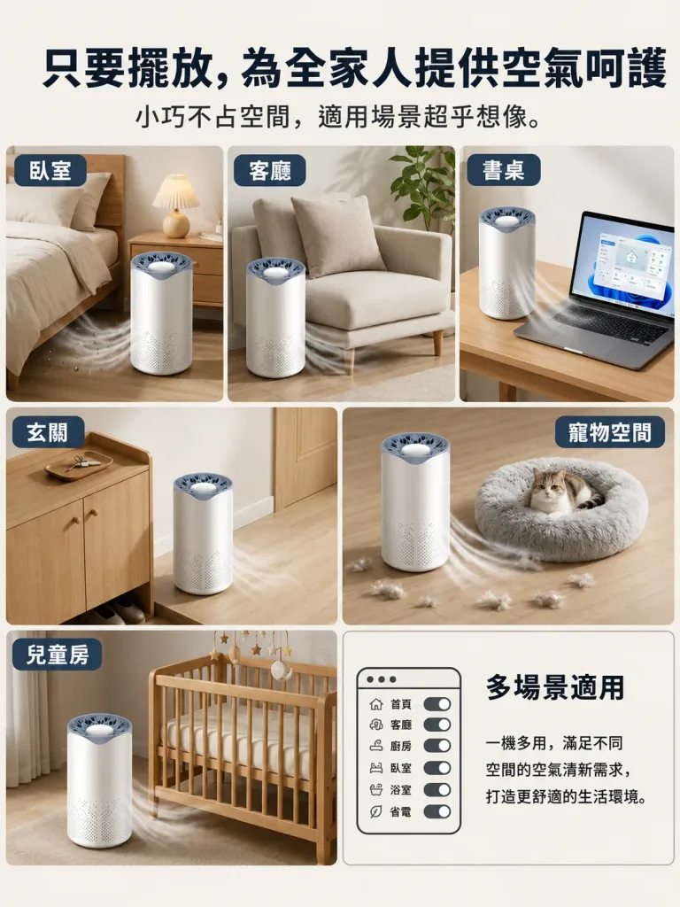 🏠【家用空氣清淨機】多層濾網設計|有效過濾貓毛與花粉 日常居家空氣更清新 - 20