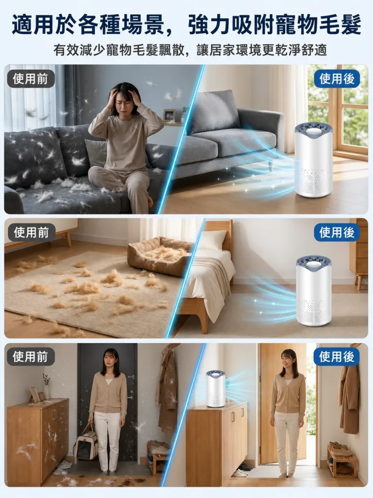 🏠【家用空氣清淨機】多層濾網設計|有效過濾貓毛與花粉 日常居家空氣更清新 - 7