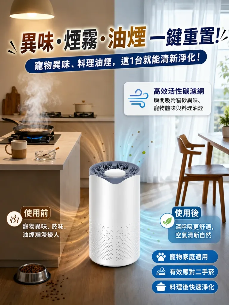 🏠【家用空氣清淨機】多層濾網設計|有效過濾貓毛與花粉 日常居家空氣更清新 - 9