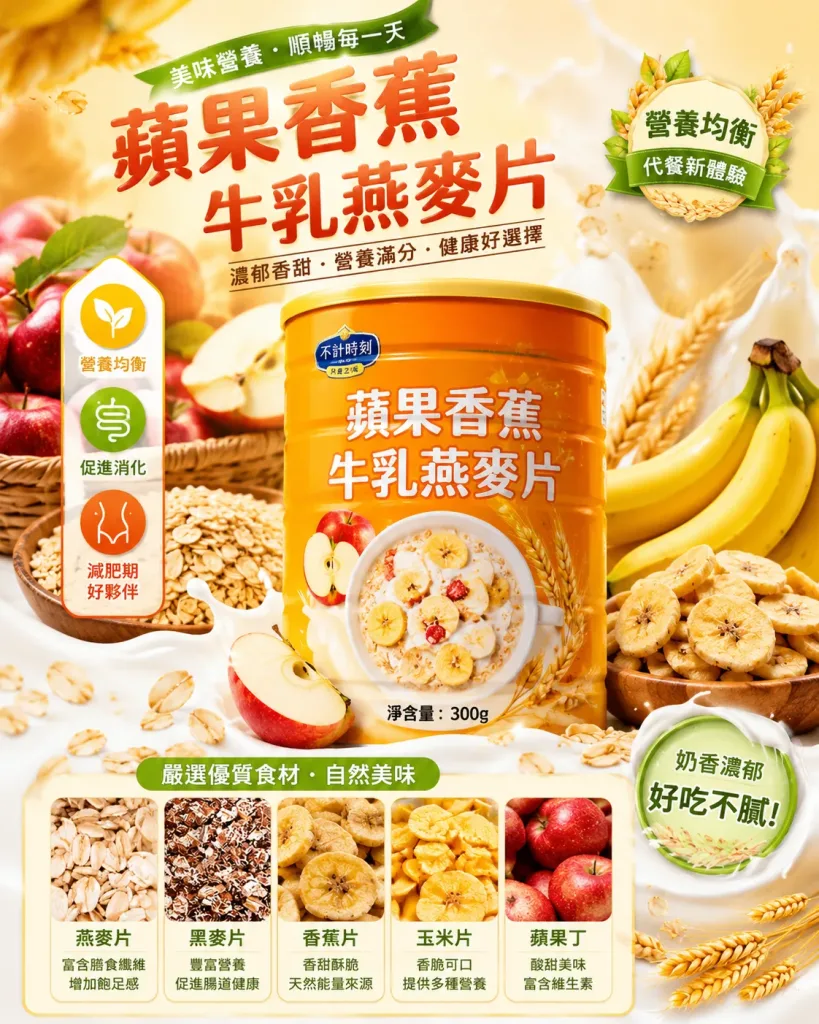 🍎蘋果香蕉牛乳燕麥片｜早餐輕鬆搭配的穀物飲 🍌忙碌早晨快速準備｜水果燕麥營養早餐新選擇 ✨想吃得清爽無負擔？蘋果香蕉燕麥片陪你日常飲食管理 - 3